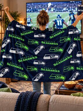 NFL Seattle Seahawks Soft Raschel Throw Blanket 46x60 NWT
